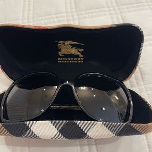 New, never worn, authentic Burberry, sunglasses with case.
